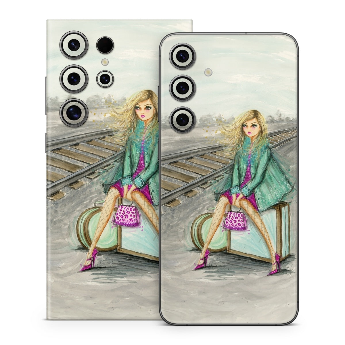 Lulu Waiting by the Train Tracks - Samsung Galaxy S24 Skin