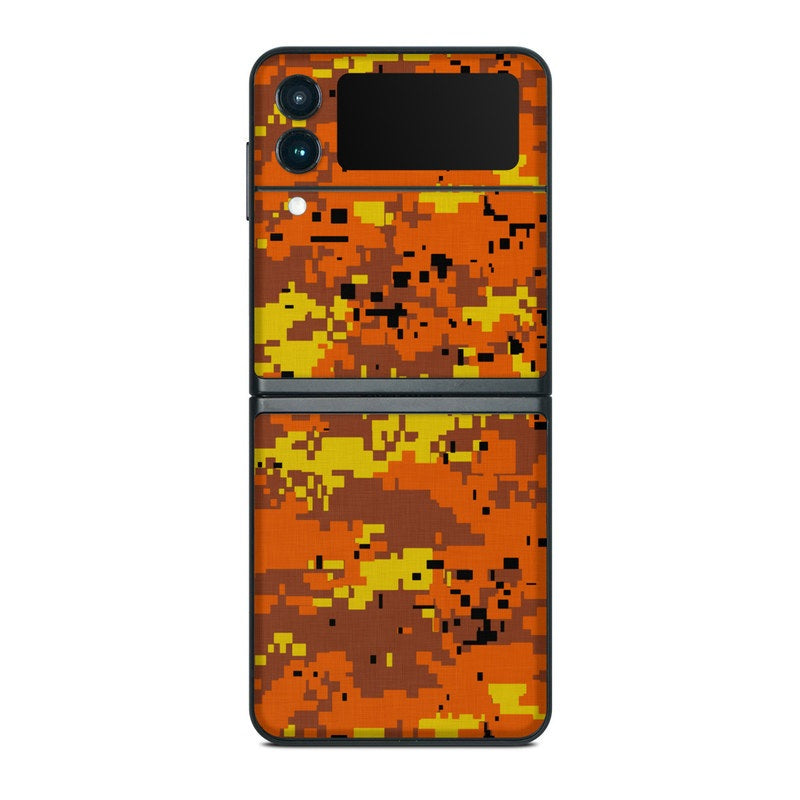 Digital Orange Camo - Samsung Galaxy Z Flip 3 Skin