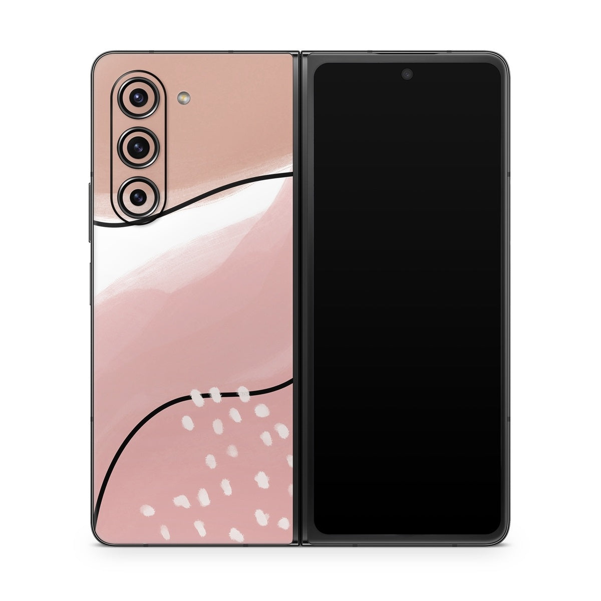 Abstract Pink and Brown - Samsung Galaxy Z Fold5 Skin