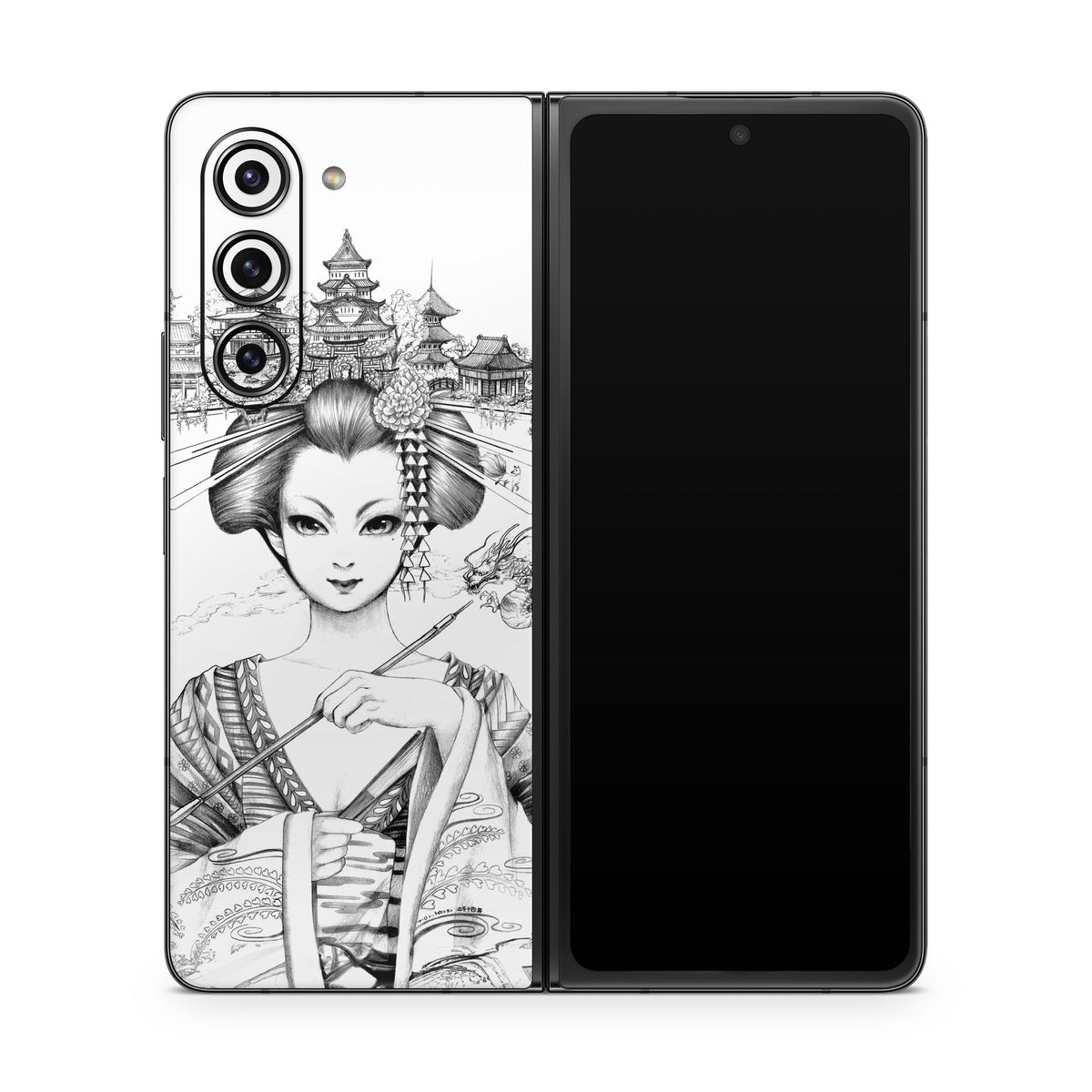 Geisha Sketch - Samsung Galaxy Z Fold5 Skin