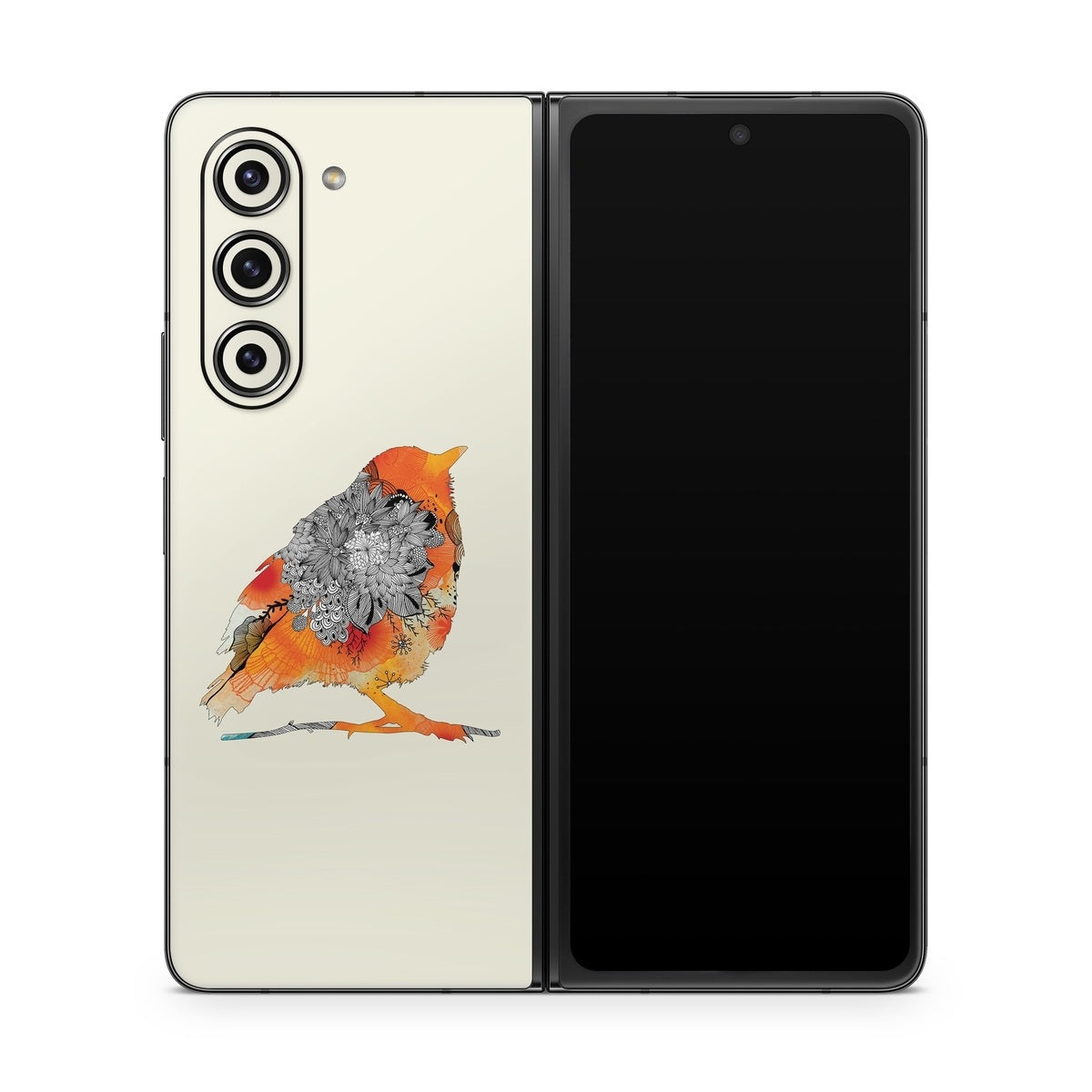 Orange Bird - Samsung Galaxy Z Fold5 Skin