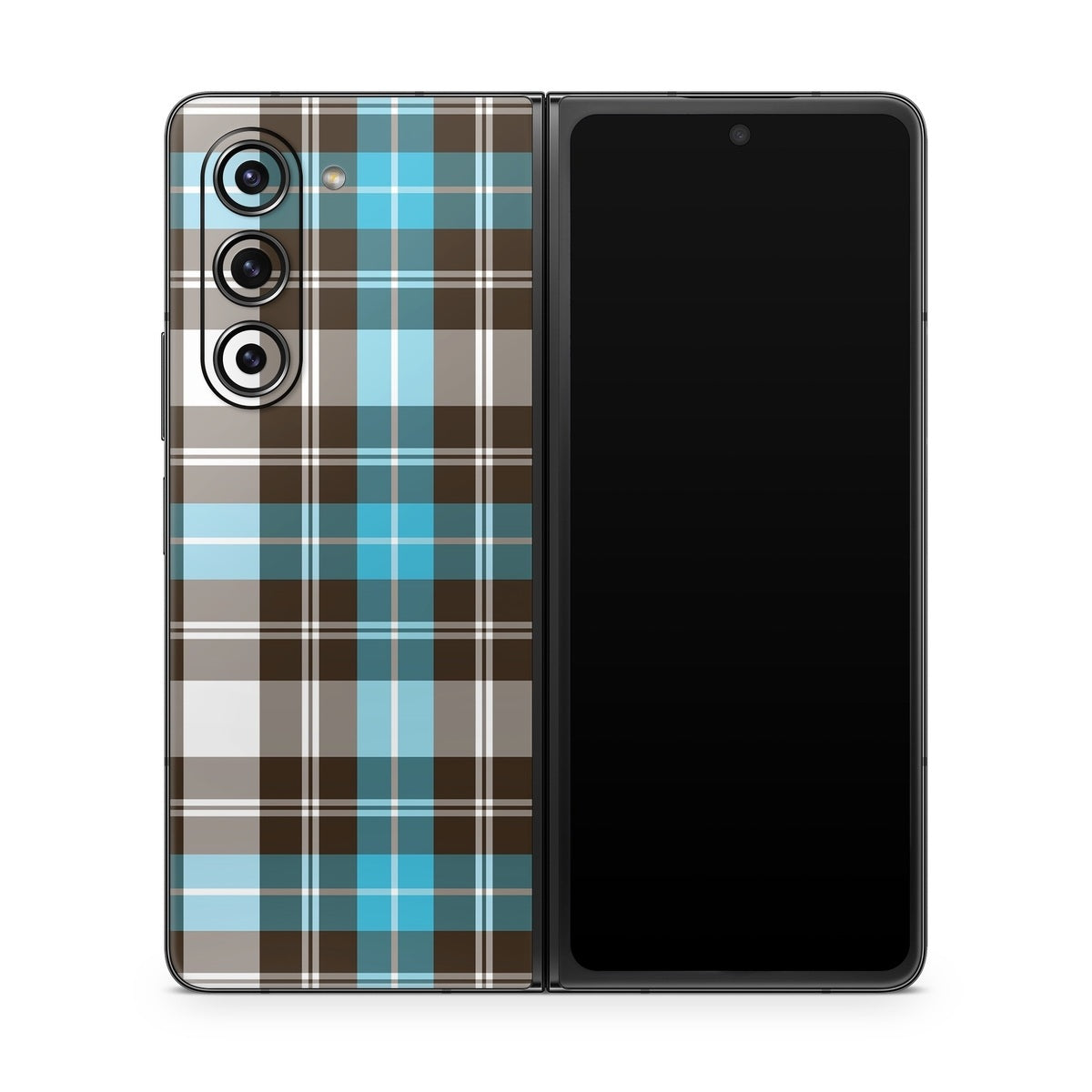 Turquoise Plaid - Samsung Galaxy Z Fold5 Skin