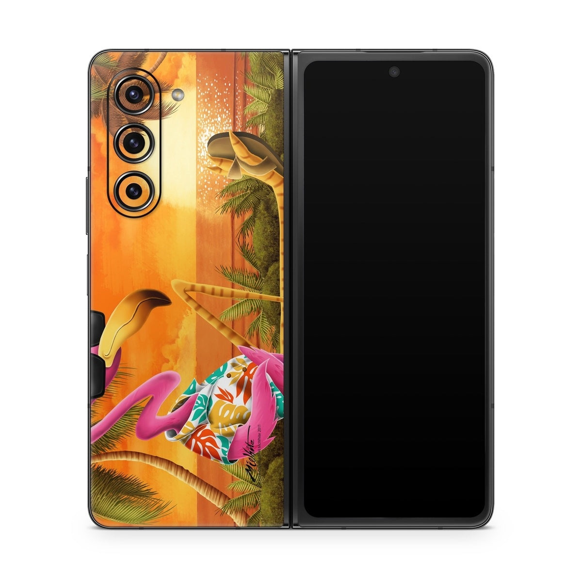 Sunset Flamingo - Samsung Galaxy Z Fold5 Skin