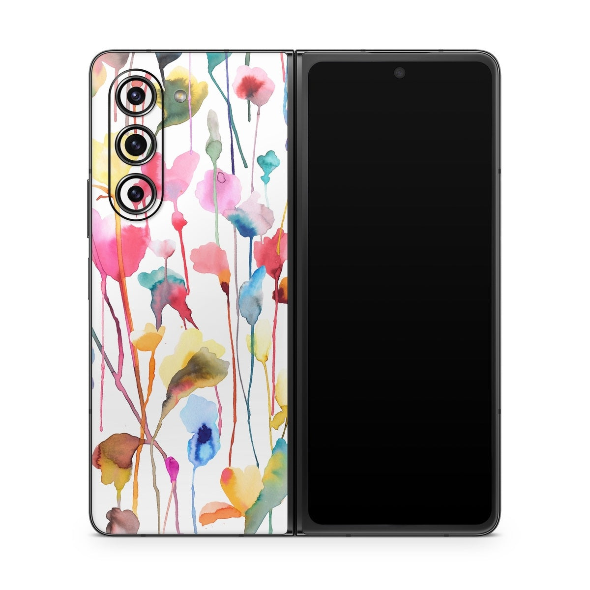 Watercolor Wild Flowers - Samsung Galaxy Z Fold5 Skin