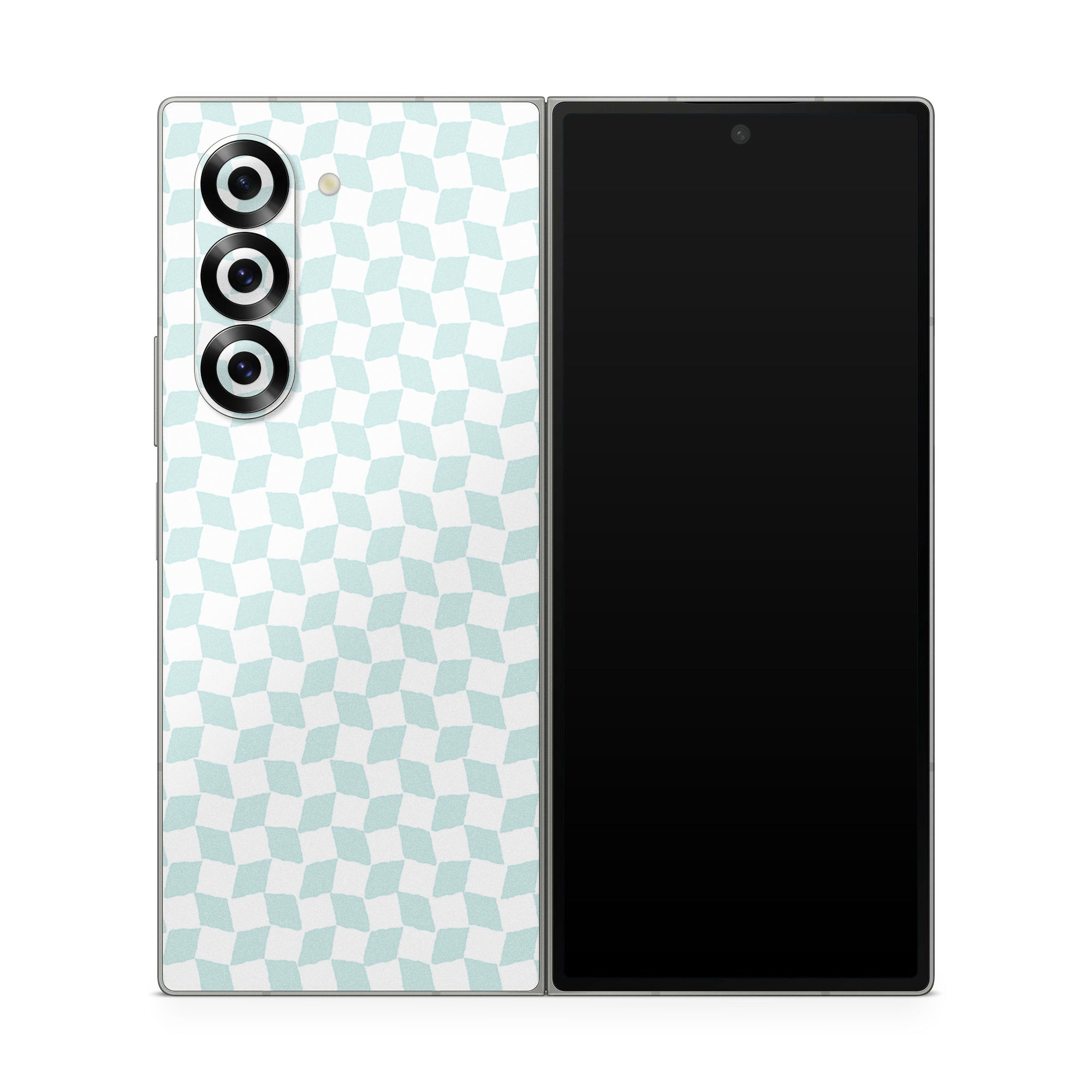 Checker Light Blue - Samsung Galaxy Z Fold6 Skin