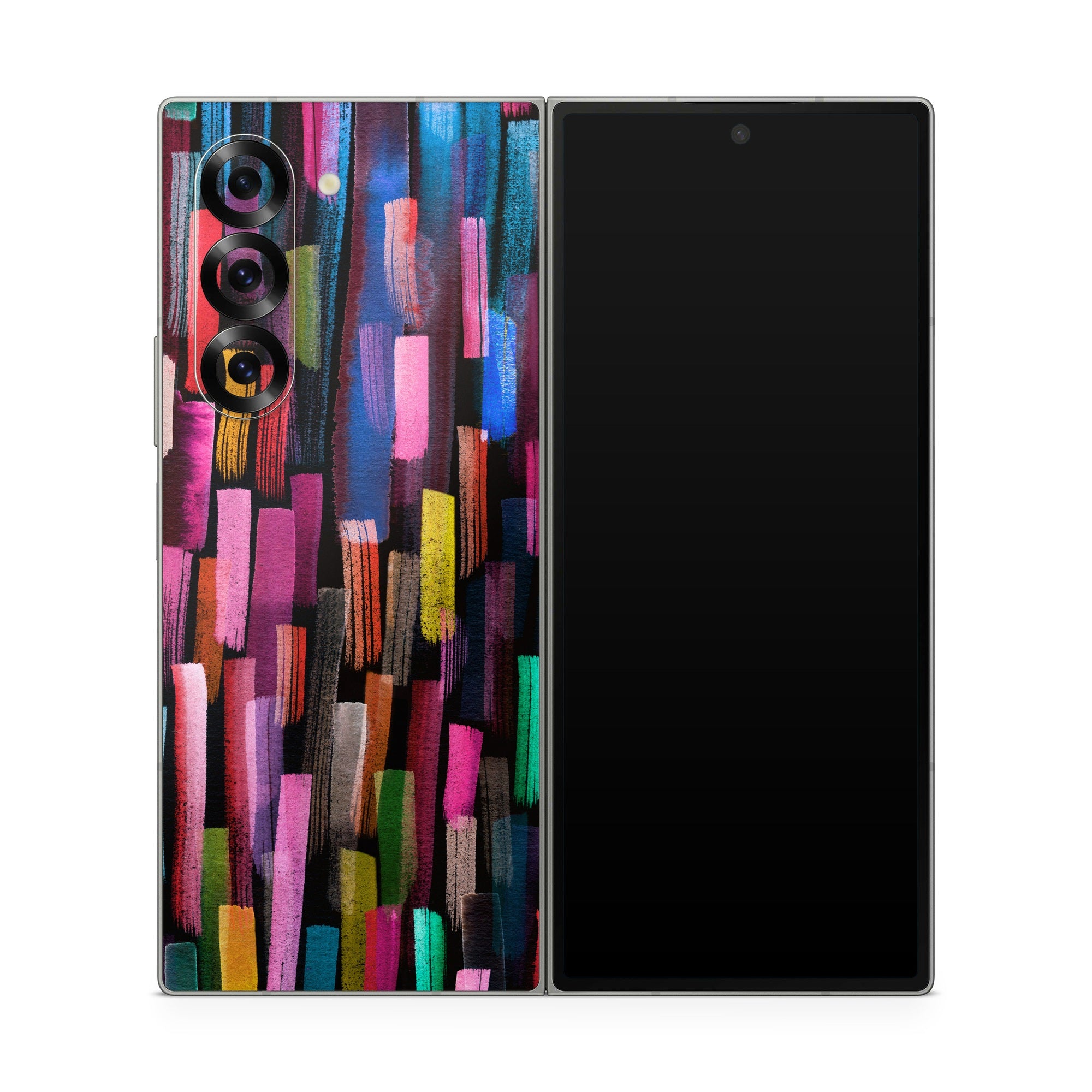 Colorful Brushstrokes Black - Samsung Galaxy Z Fold6 Skin