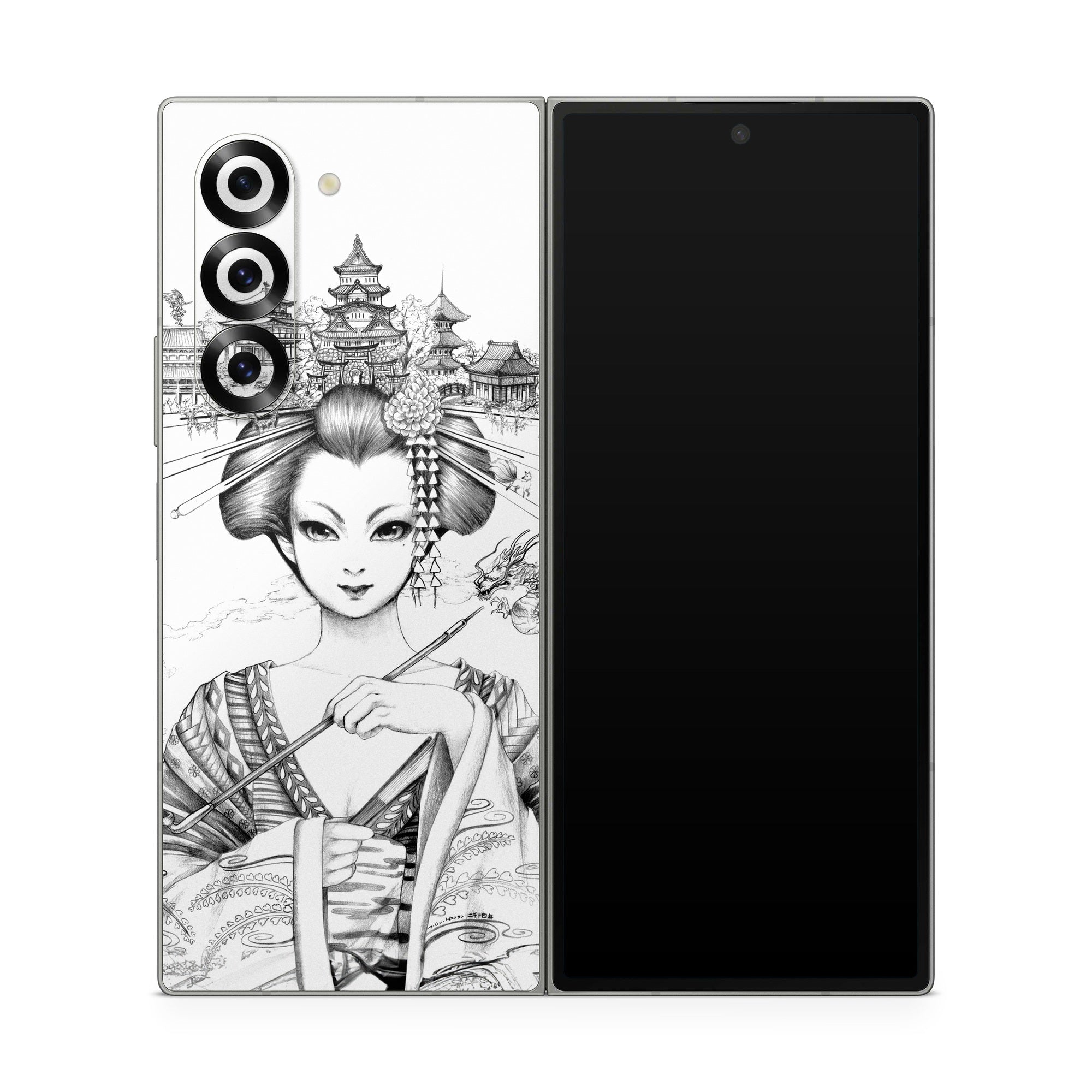 Geisha Sketch - Samsung Galaxy Z Fold6 Skin