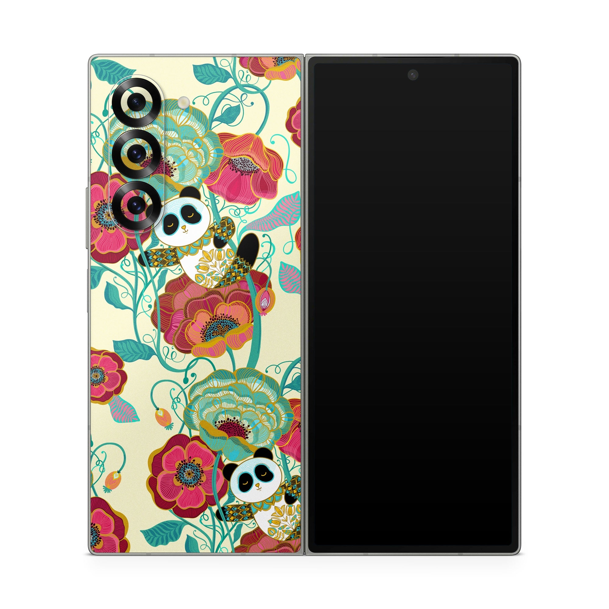 Panda Flowers - Samsung Galaxy Z Fold6 Skin