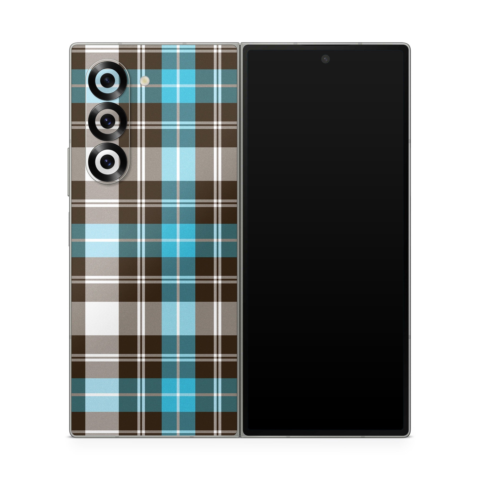 Turquoise Plaid - Samsung Galaxy Z Fold6 Skin