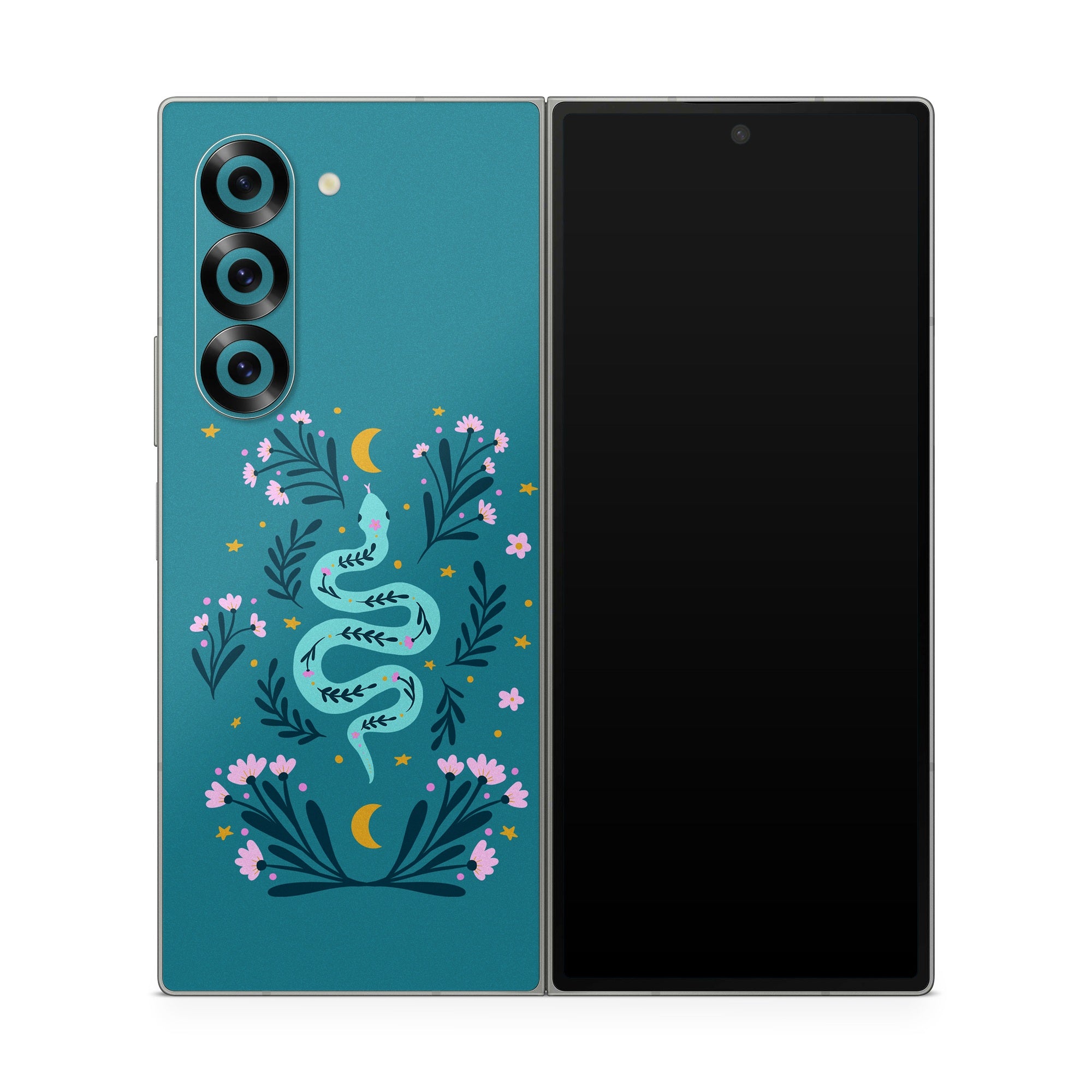 Snake and Flowers - Samsung Galaxy Z Fold6 Skin