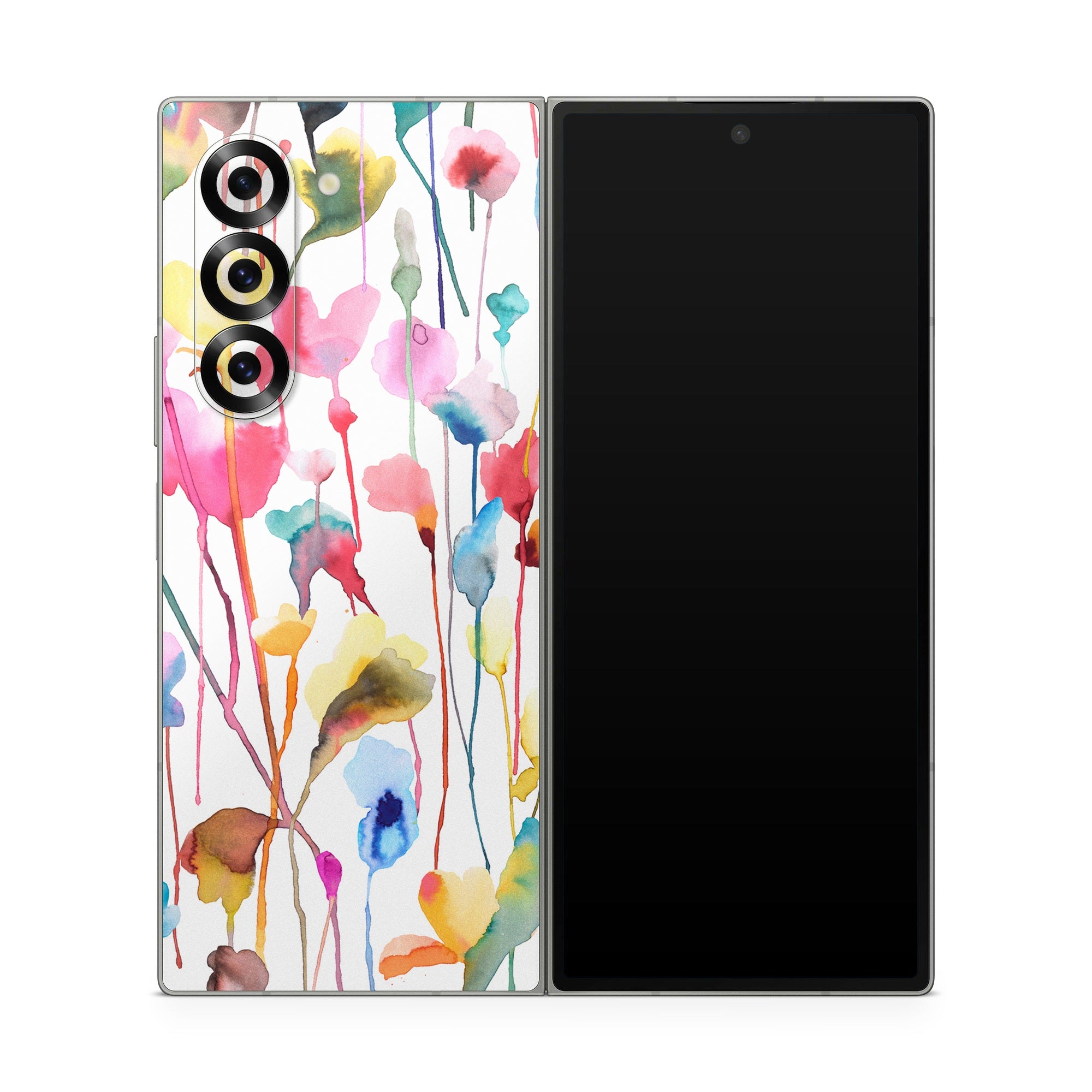 Watercolor Wild Flowers - Samsung Galaxy Z Fold6 Skin