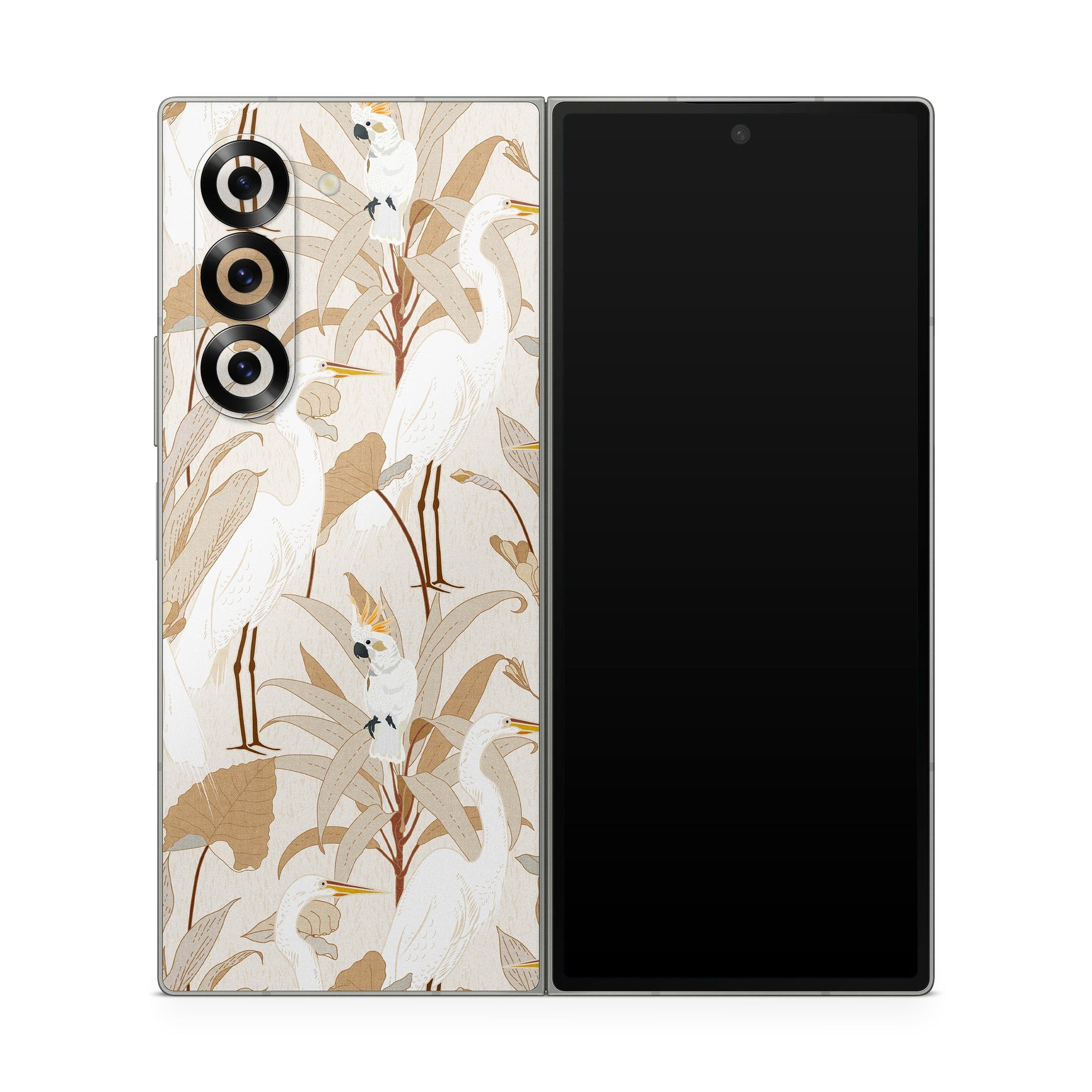 White Cranes Cockatoo - Samsung Galaxy Z Fold6 Skin