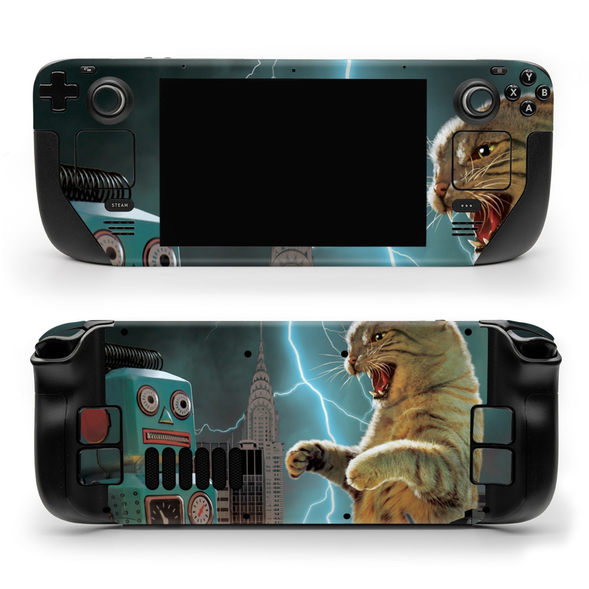 Catzilla Vs Robot - Valve Steam Deck Skin