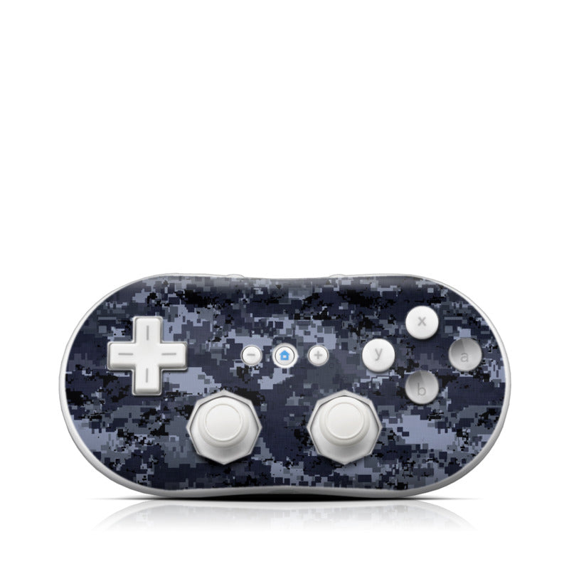 Digital Navy Camo - Nintendo Wii Classic Controller Skin