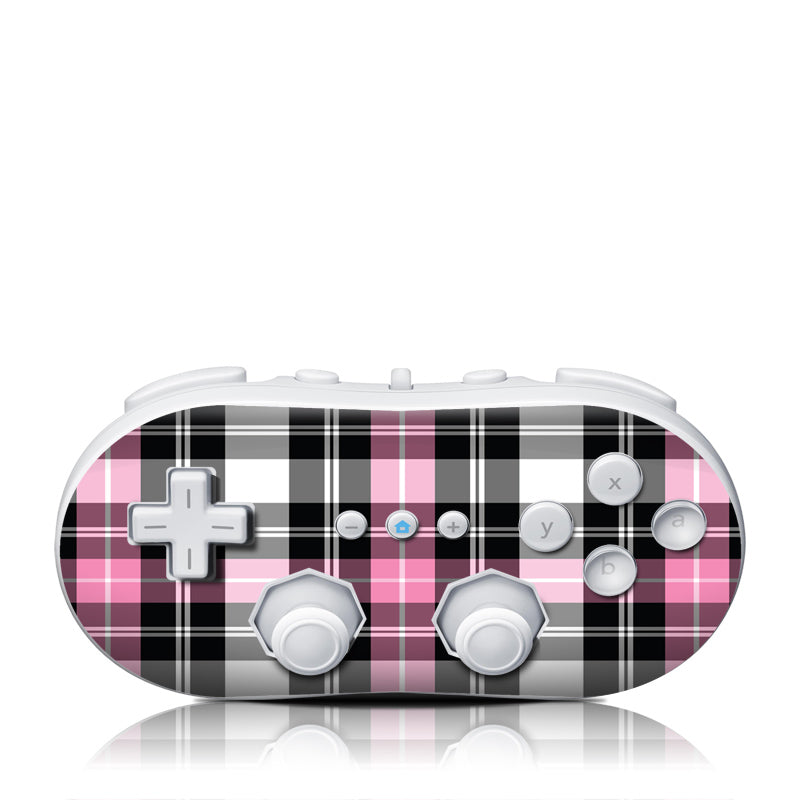 Pink Plaid - Nintendo Wii Classic Controller Skin