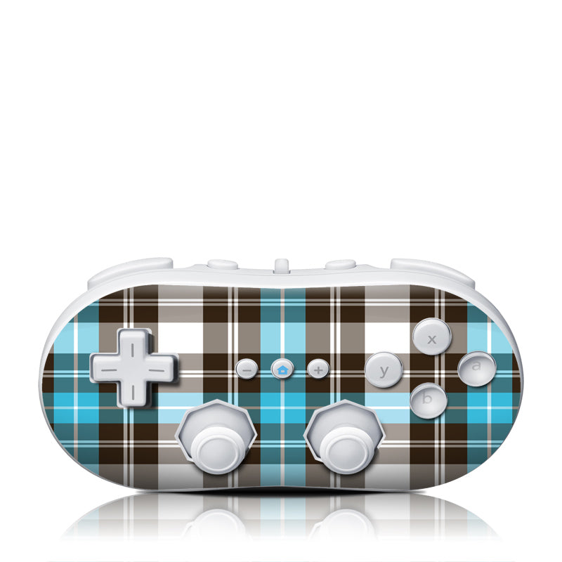 Turquoise Plaid - Nintendo Wii Classic Controller Skin