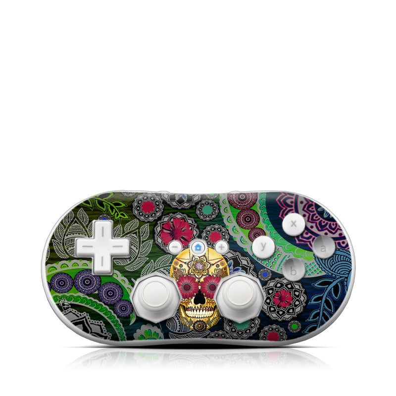 Sugar Skull Paisley - Nintendo Wii Classic Controller Skin