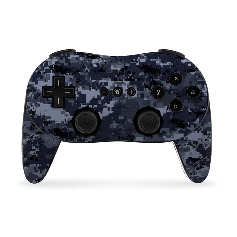 Digital Navy Camo - Nintendo Wii Classic Controller Pro Skin