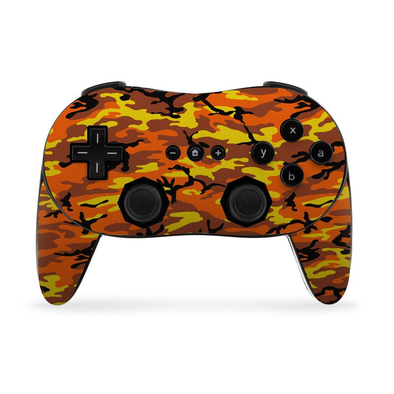 Orange Camo - Nintendo Wii Classic Controller Pro Skin