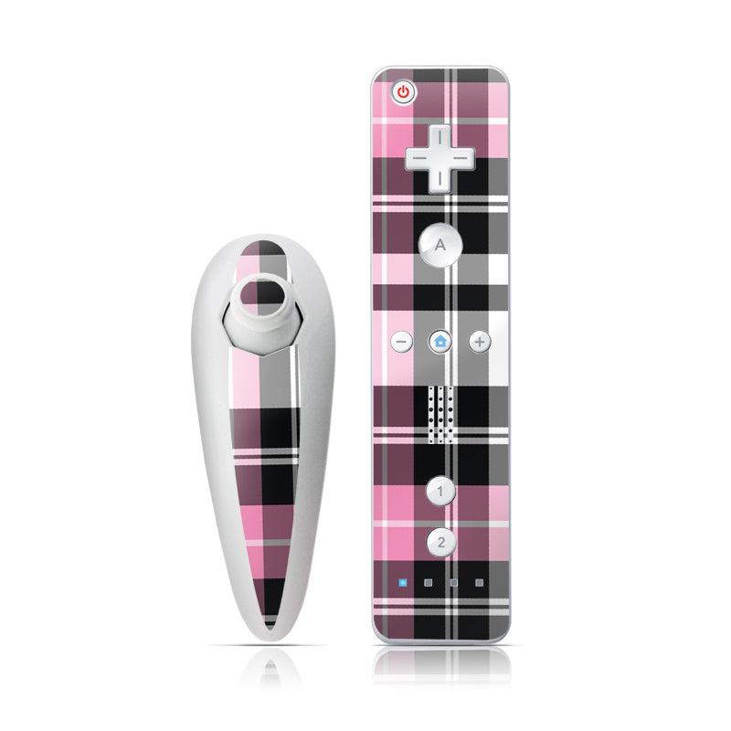 Pink Plaid - Nintendo Wii Nunchuk Skin