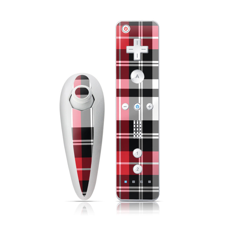 Red Plaid - Nintendo Wii Nunchuk Skin