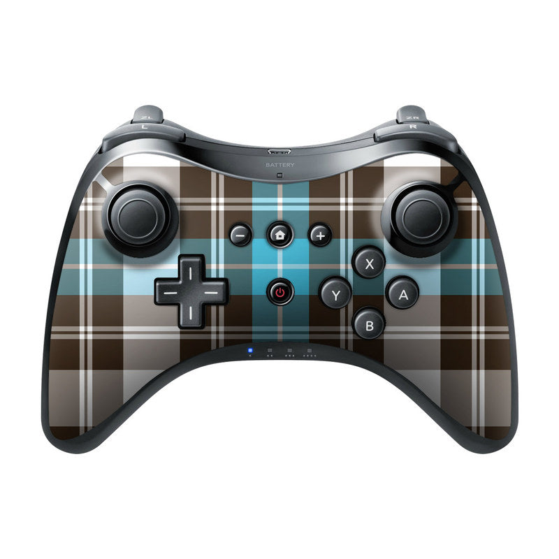 Turquoise Plaid - Nintendo Wii U Pro Controller Skin