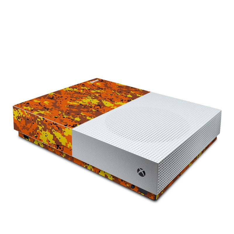 Digital Orange Camo - Microsoft Xbox One S All Digital Edition Skin