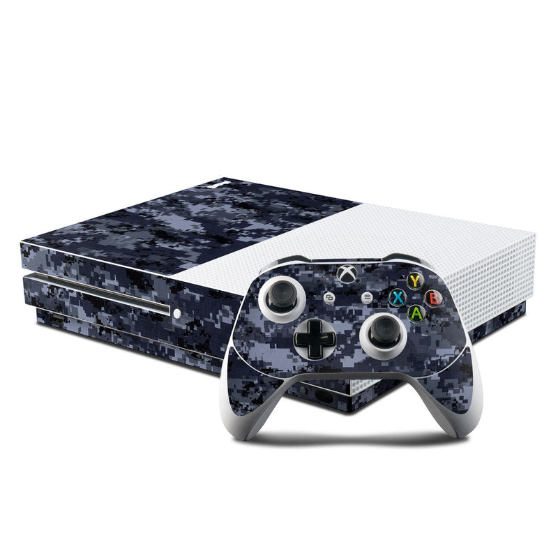 Digital Navy Camo - Microsoft Xbox One S Console and Controller Kit Skin