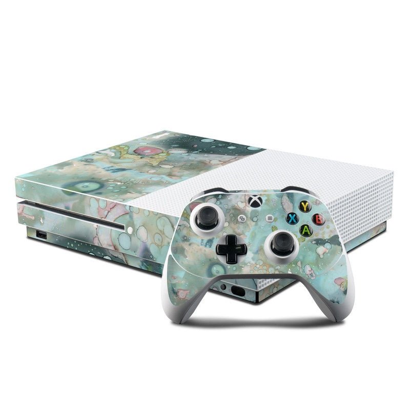 Organic In Blue - Microsoft Xbox One S Console and Controller Kit Skin