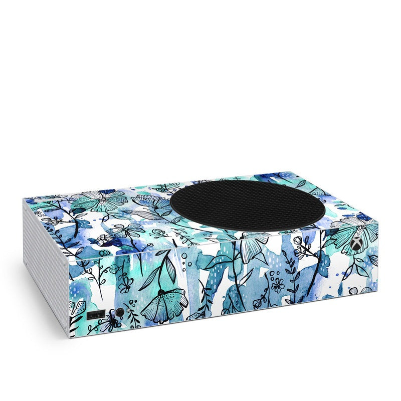 Blue Ink Floral - Microsoft Xbox Series S Skin